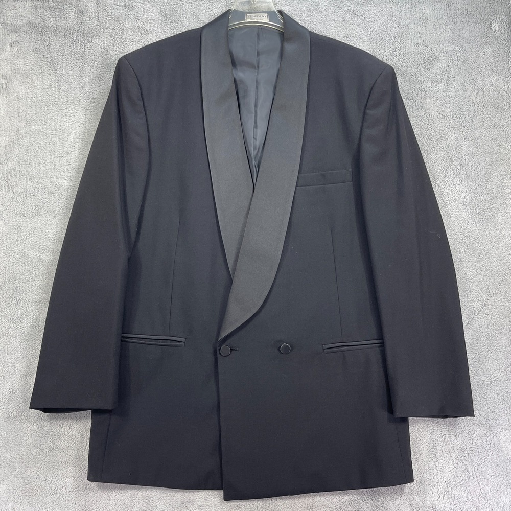 Lord West Tuxedo Jacket Men's 44L Black Shawl Lapel 1-Button USA Vintage
